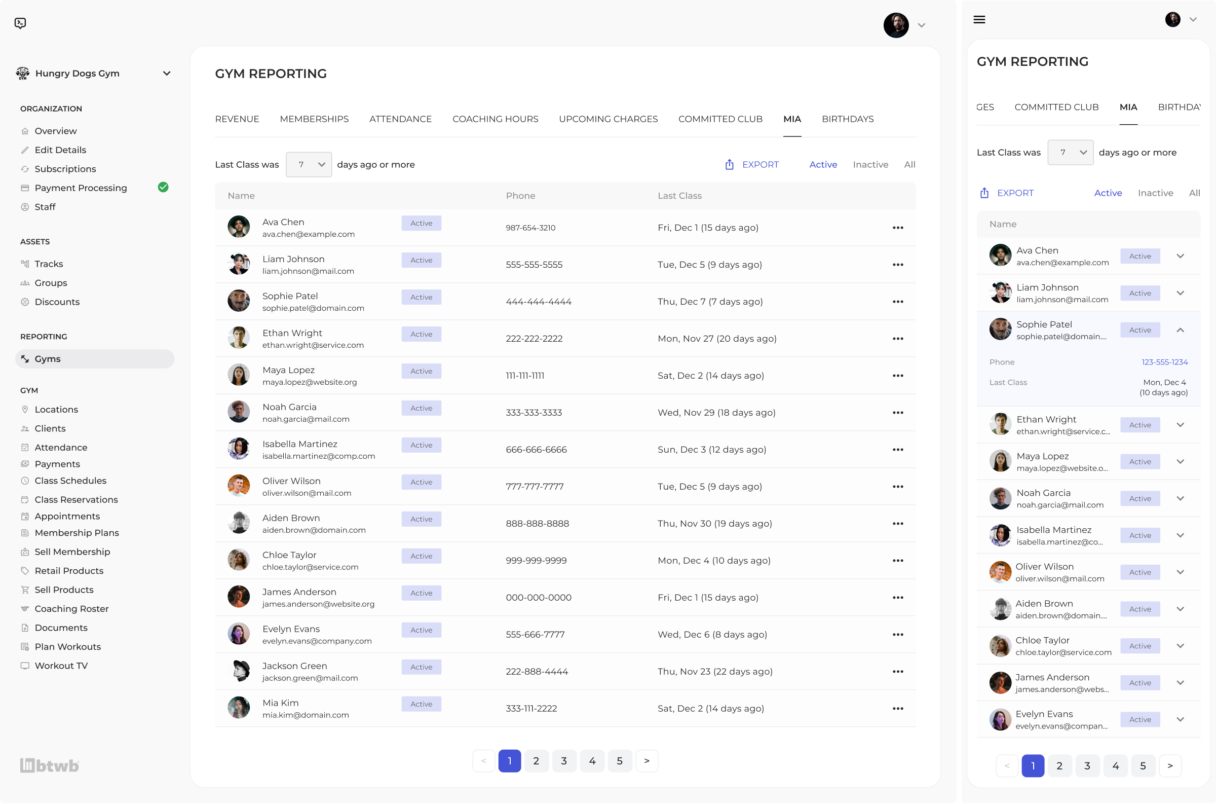 BTWB Gym Reporting System Overview